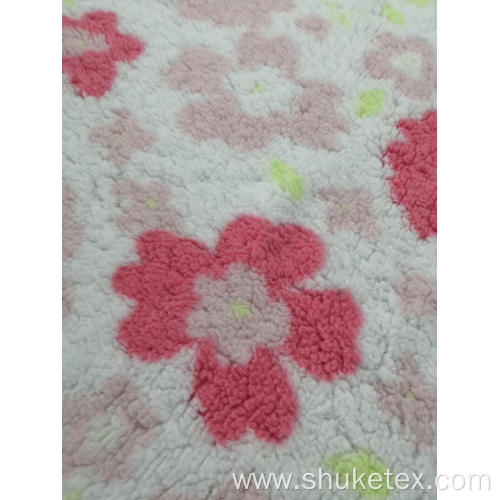 100% Polyester Malange Sherpa Fleece print Knitting Fabric